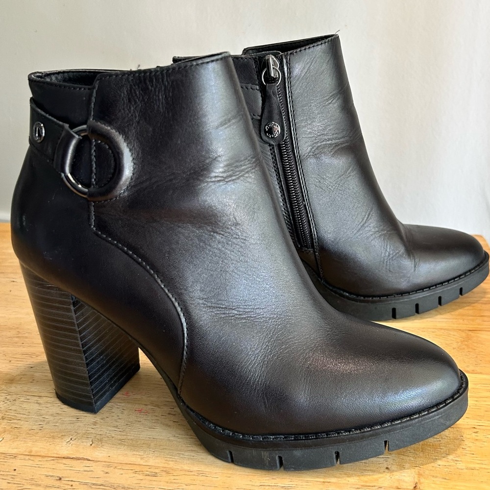 Black Heeled Ankle Boots Size 37
